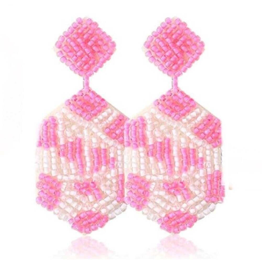 Boho Seed Bead Drop Earrings